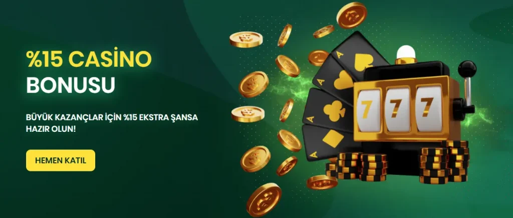 %15 Casino Yatırım Bonusu